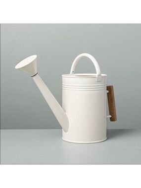 Hearth & Hand with Magnolia Metal Cream Steel Watering Can with Wood Handle
